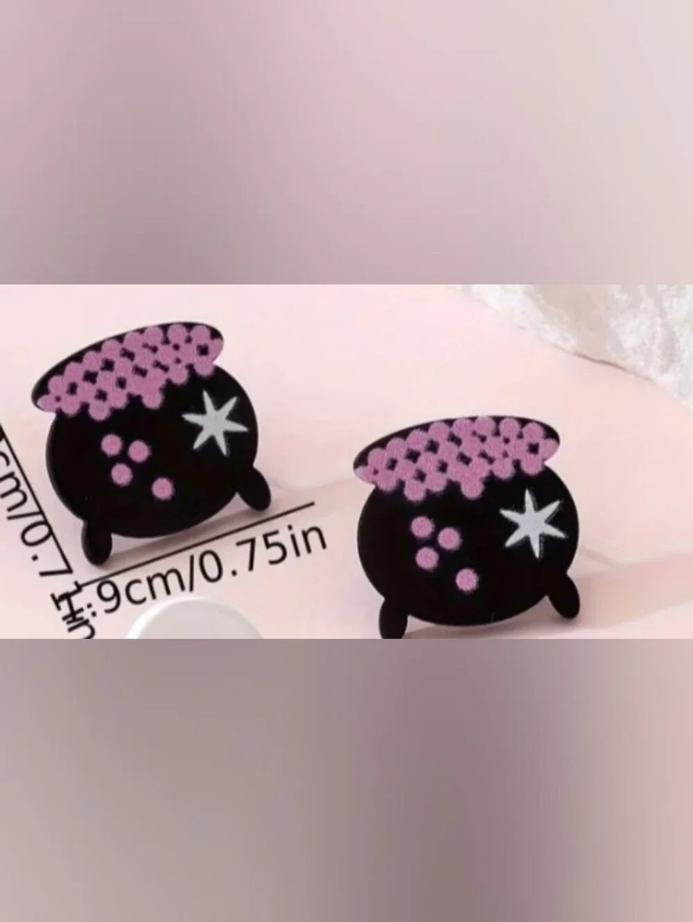 $8 Each Or Bundle 5/$20 Black and Purple Cauldron Stud Earrings